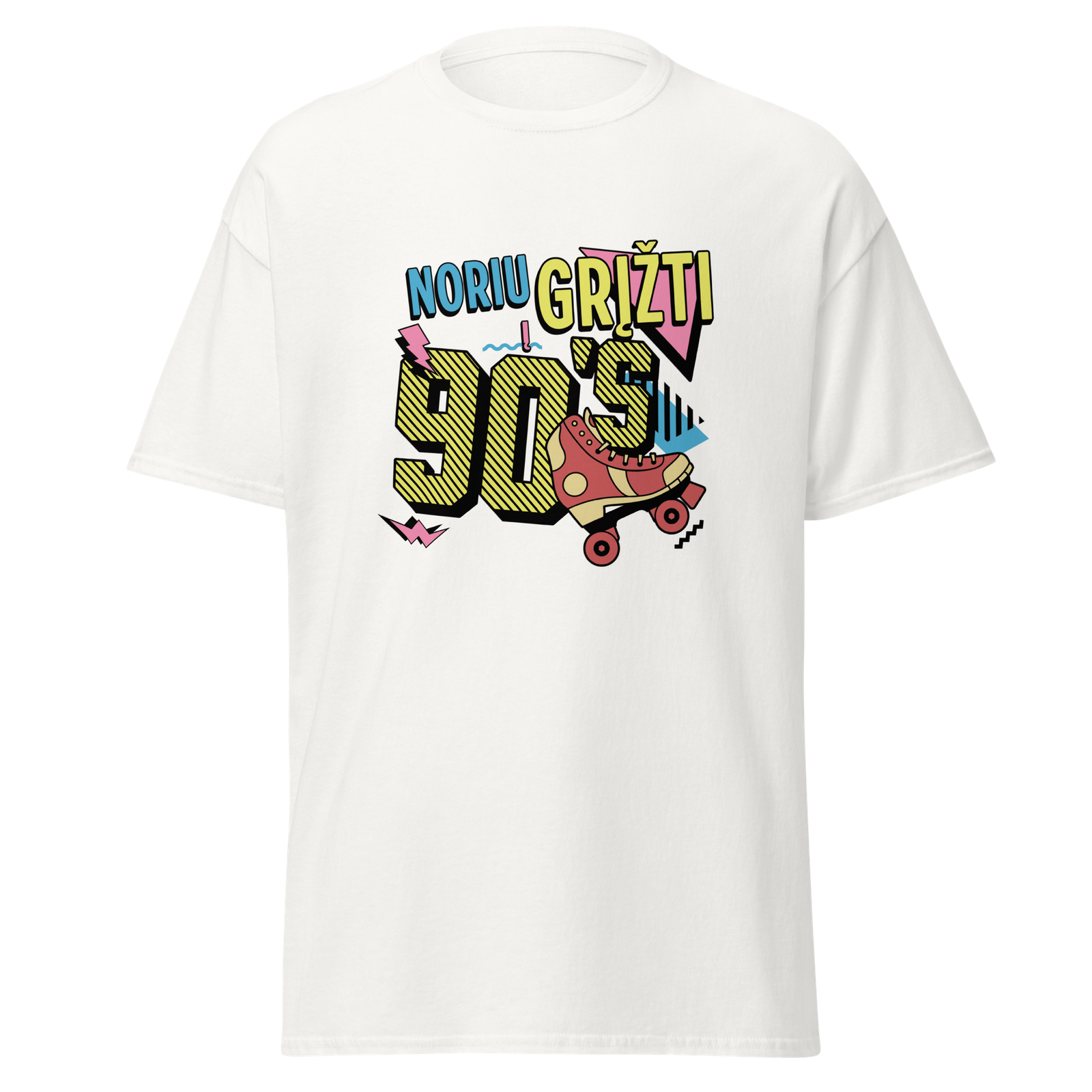 Noriu grįžti į 90's šviesios spalvos marškinėliai