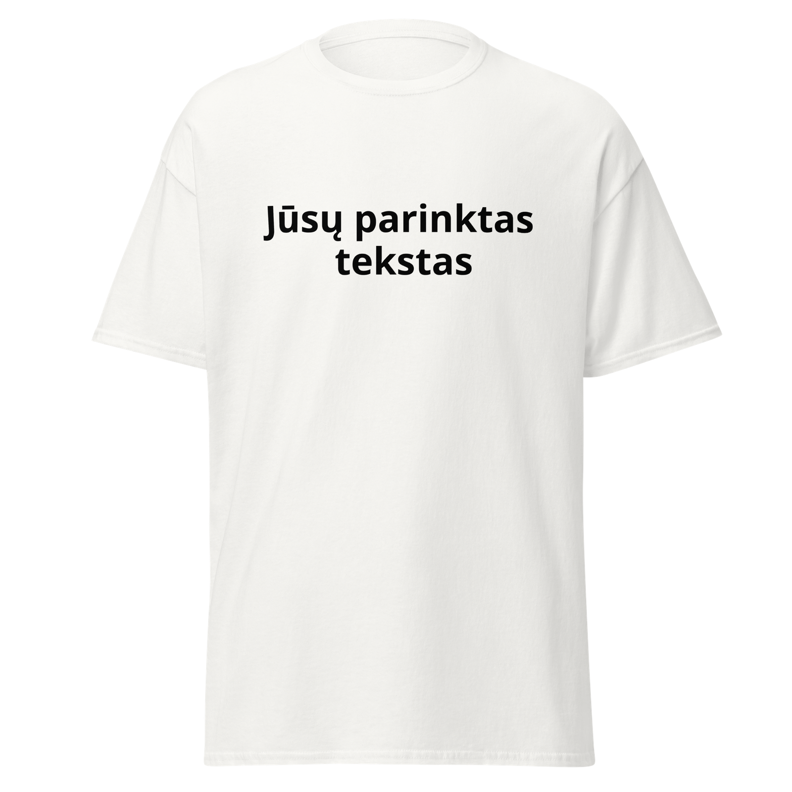 Personalizuoti marškinėliai su jūsų tekstu - šviesios spalvos