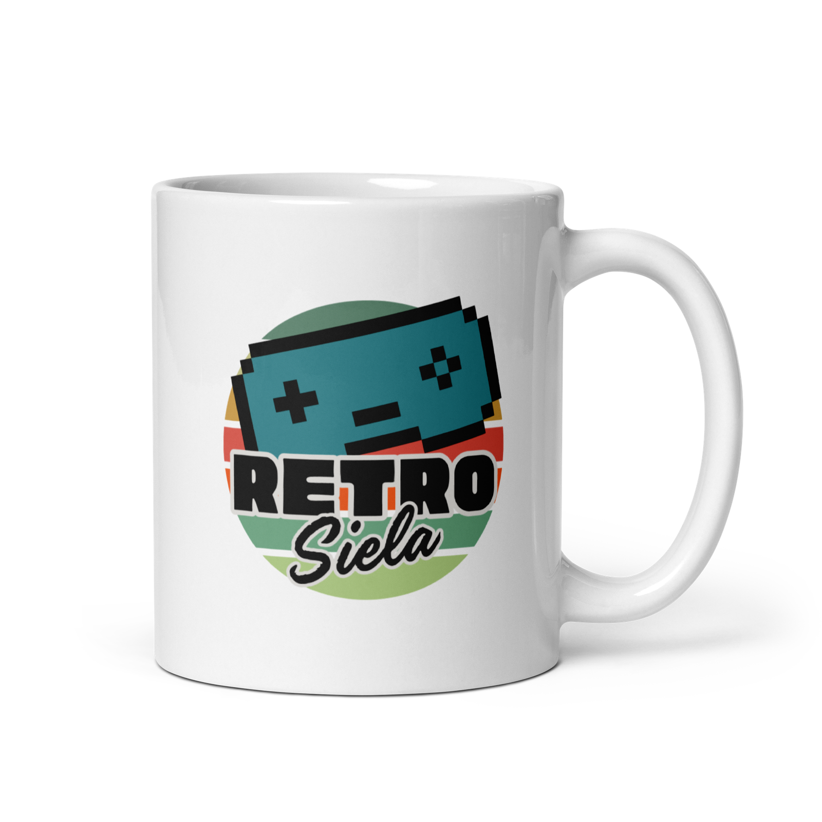 Retro siela baltas puodelis