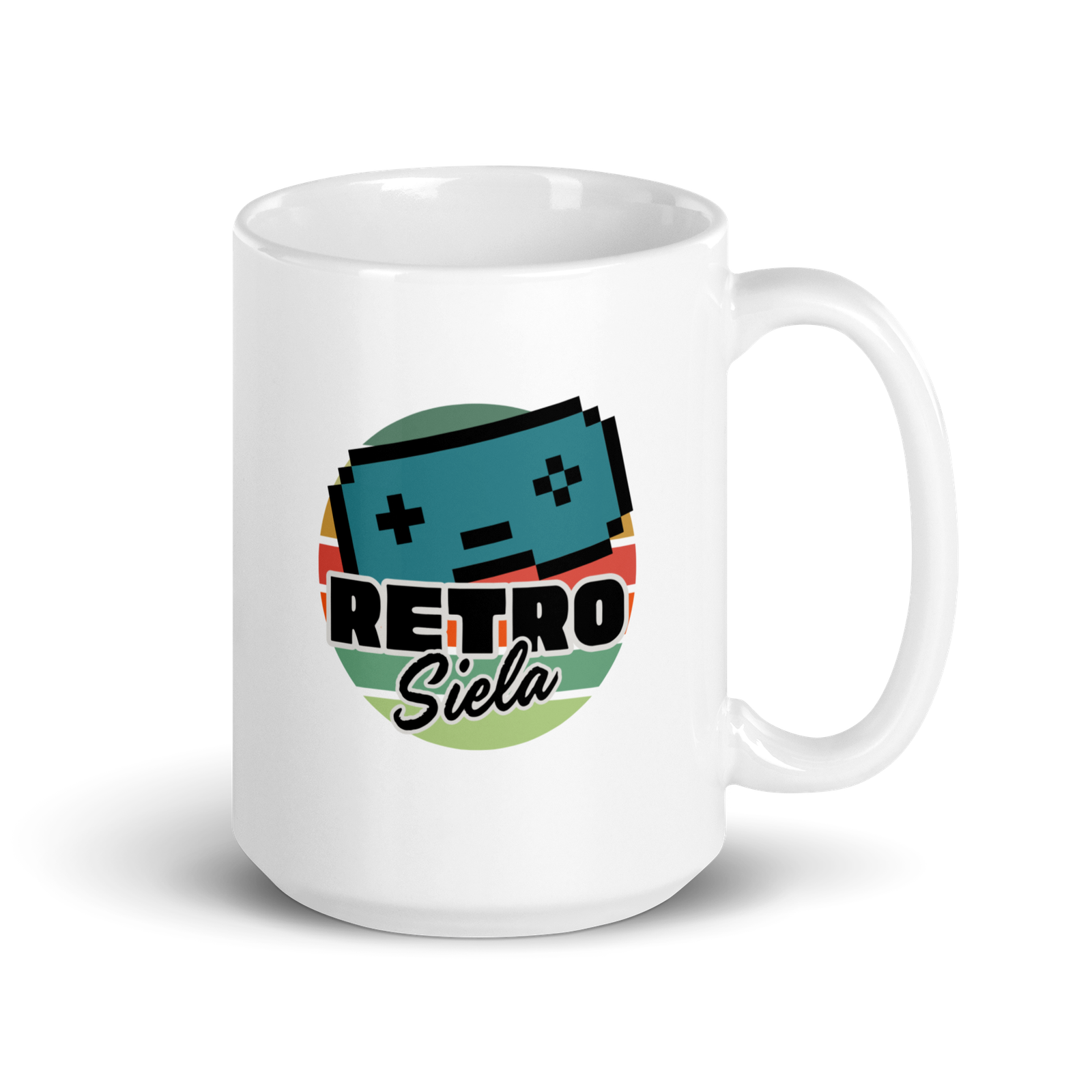Retro siela baltas puodelis