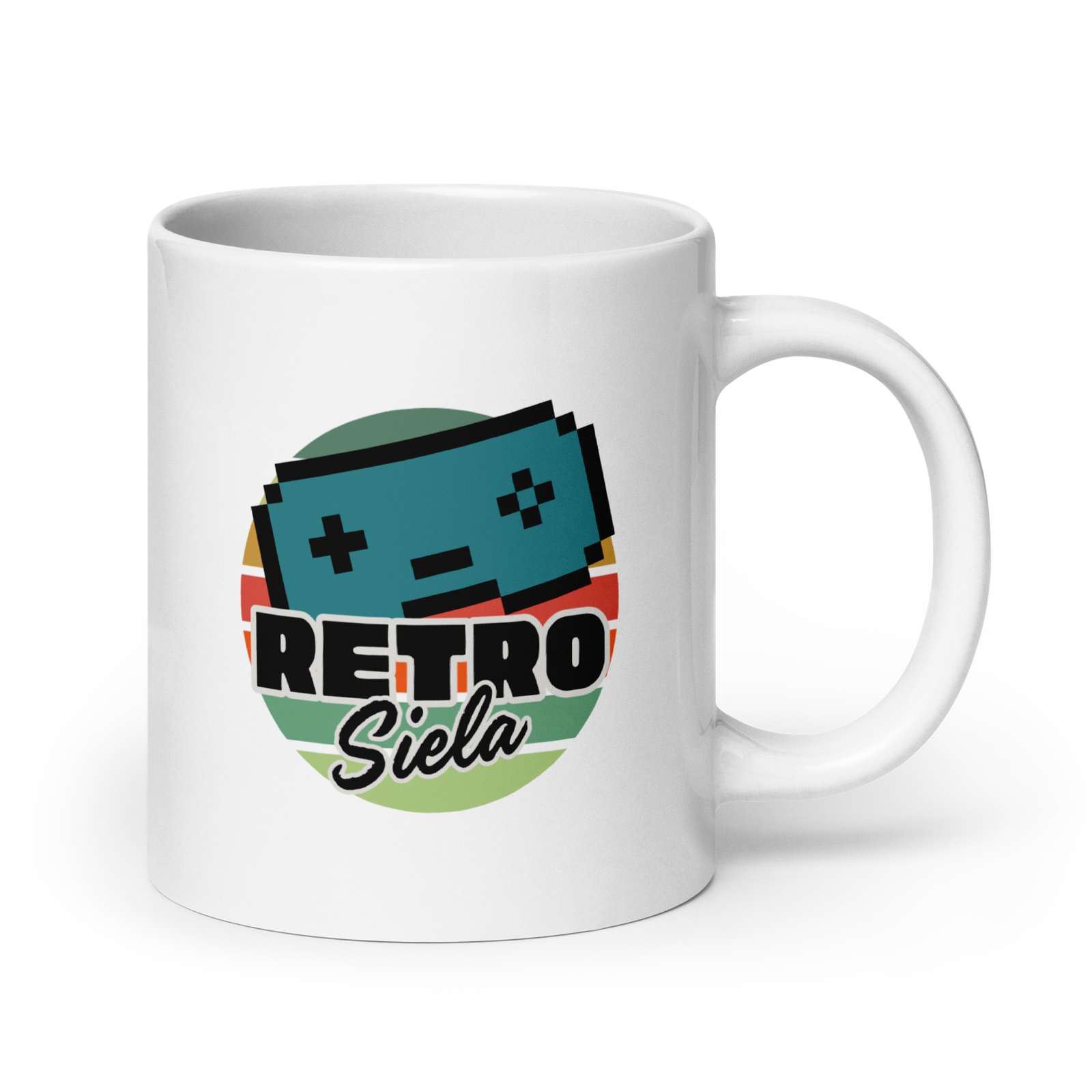 Retro siela baltas puodelis