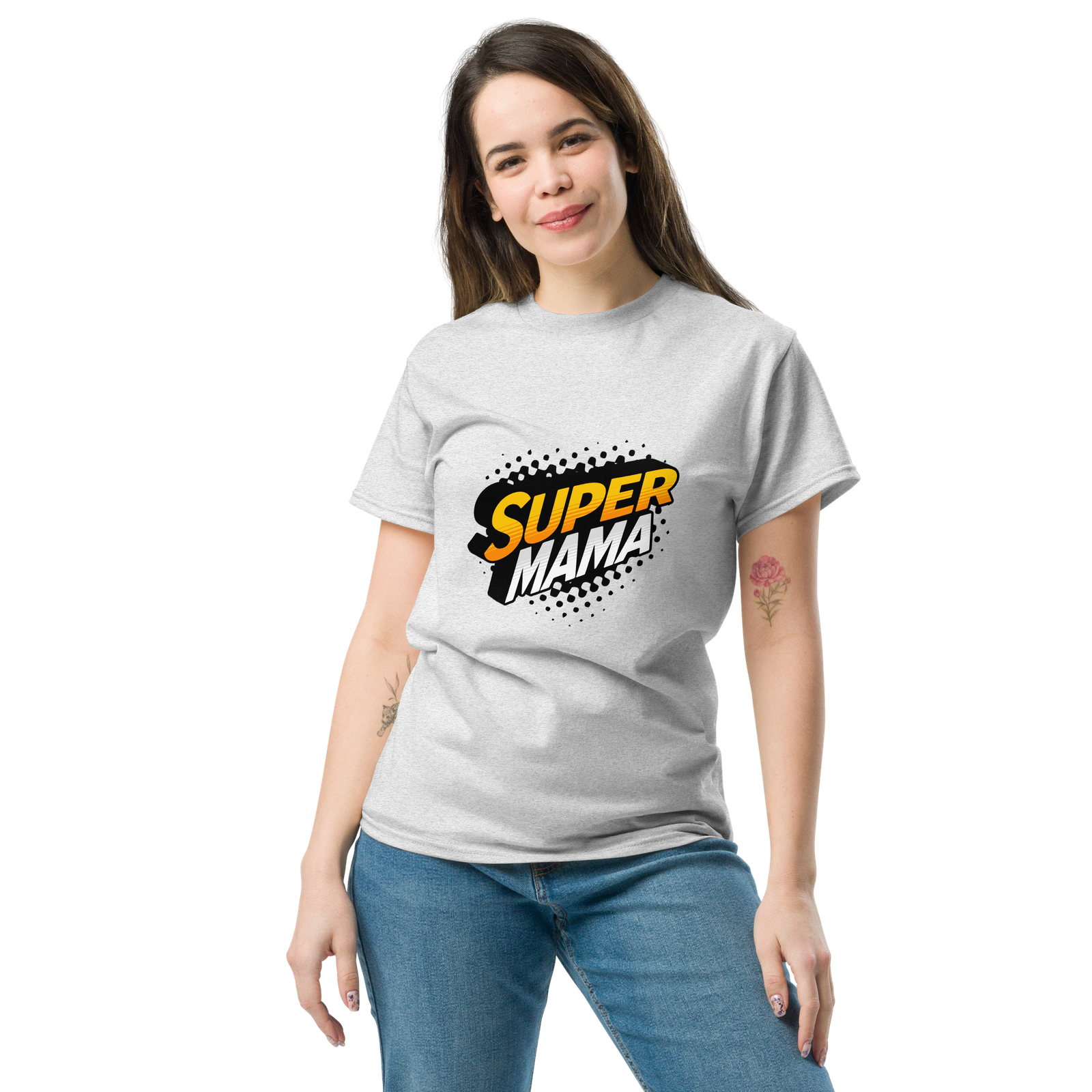 Super mama šviesųs marškinėliai